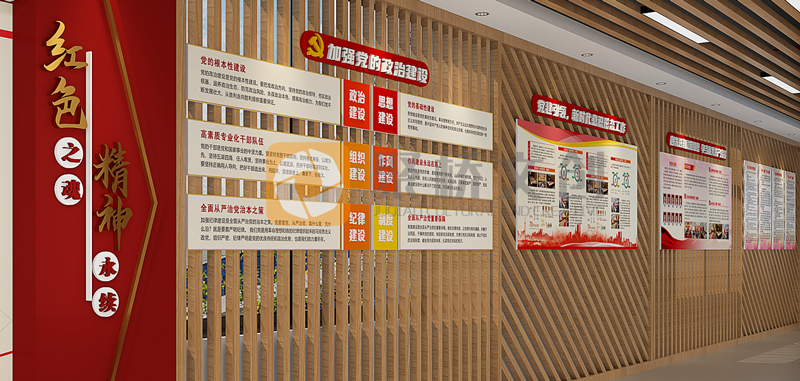 黨建展館分為幾部分內容？